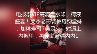 电报群VIP高清无水印，精液盛宴！变态老哥调教母狗堂妹，加精寿司+美足交，射逼上内裤里，再穿上含精内内1